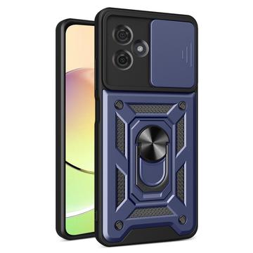 Motorola Moto G54 Roterende Ring Hybrid Cover med Kameraskjold - Blå