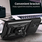 Motorola Moto G54 Roterende Ring Hybrid Cover med Kameraskjold - Blå