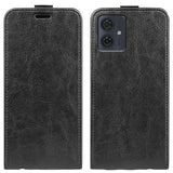 Motorola Moto G54 Vertikal Flip Taske med Kortholder - Sort