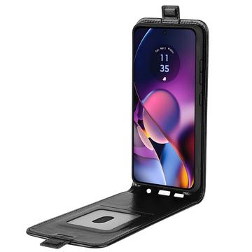 Motorola Moto G54 Vertikal Flip Taske med Kortholder - Sort