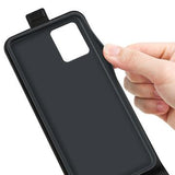 Motorola Moto G54 Vertikal Flip Taske med Kortholder - Sort