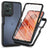 Motorola Moto G55 360 Beskyttelse Cover - Sort / Klar