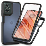 Motorola Moto G55 360 Beskyttelse Cover - Sort / Klar