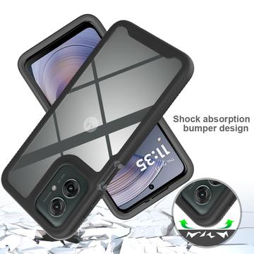 Motorola Moto G55 360 Beskyttelse Cover - Sort / Klar