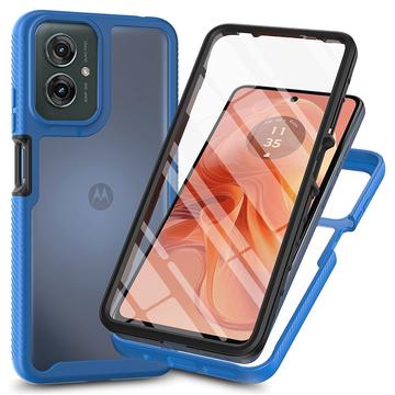 Motorola Moto G55 360 Beskyttelse Cover - Blå / Klar