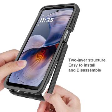 Motorola Moto G55 360 Beskyttelse Cover - Blå / Klar