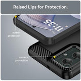 Motorola Moto G55 Børstet TPU Cover - Karbonfiber - Sort