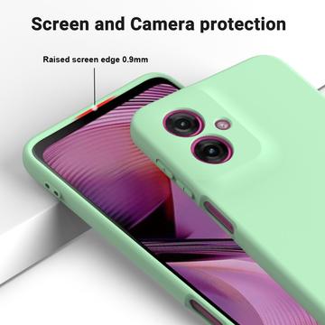 Motorola Moto G55 Liquid Silikone Cover med Strop - Grøn