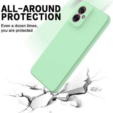 Motorola Moto G55 Liquid Silikone Cover med Strop - Grøn