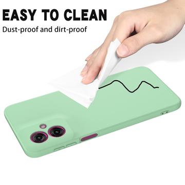 Motorola Moto G55 Liquid Silikone Cover med Strop - Grøn