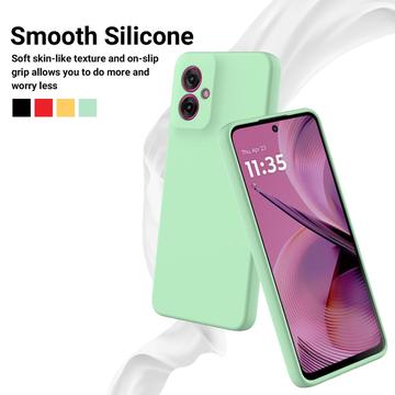 Motorola Moto G55 Liquid Silikone Cover med Strop - Grøn