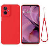 Motorola Moto G55 Liquid Silikone Cover med Strop - Rød