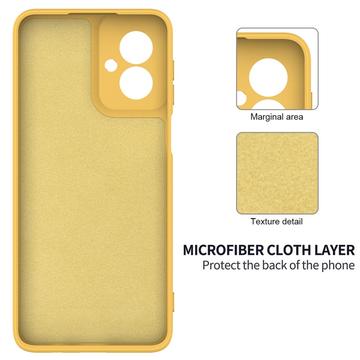 Motorola Moto G55 Liquid Silikone Cover med Strop - Gul