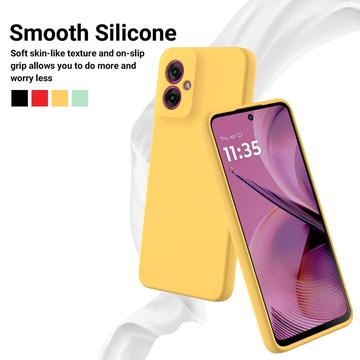 Motorola Moto G55 Liquid Silikone Cover med Strop - Gul
