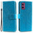 Motorola Moto G55 Mandala Serie Pung Etui - Blå