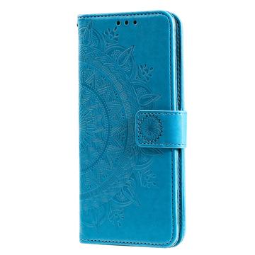 Motorola Moto G55 Mandala Serie Pung Etui - Blå