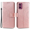Motorola Moto G55 Mandala Serie Pung Etui - Rødguld