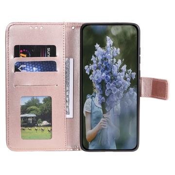 Motorola Moto G55 Mandala Serie Pung Etui - Rødguld