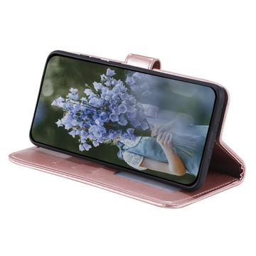 Motorola Moto G55 Mandala Serie Pung Etui - Rødguld
