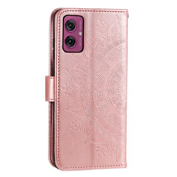 Motorola Moto G55 Mandala Serie Pung Etui - Rødguld