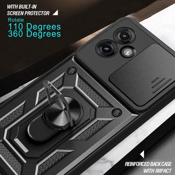 Motorola Moto G55 Roterende Ring Hybrid Cover med Kameraskjold - Blå