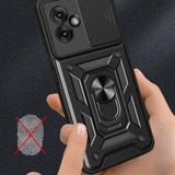 Motorola Moto G55 Roterende Ring Hybrid Cover med Kameraskjold - Blå