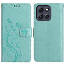 Motorola Moto G56 Butterfly Series Flip Cover med Pung - Cyan