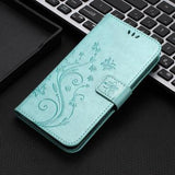 Motorola Moto G56 Butterfly Series Flip Cover med Pung - Cyan