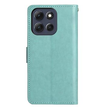 Motorola Moto G56 Butterfly Series Flip Cover med Pung - Cyan
