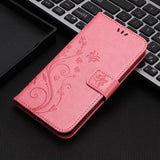Motorola Moto G56 Butterfly Series Flip Cover med Pung - Pink