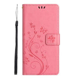 Motorola Moto G56 Butterfly Series Flip Cover med Pung - Pink