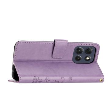 Motorola Moto G56 Butterfly Series Flip Cover med Pung - Violet