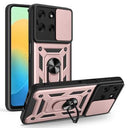 Motorola Moto G56 Roterende Ring Hybrid Cover med Kameraskjold - Rødguld