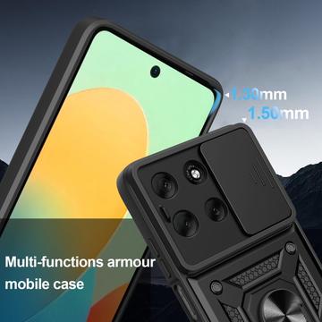 Motorola Moto G56 Roterende Ring Hybrid Cover med Kameraskjold - Rødguld