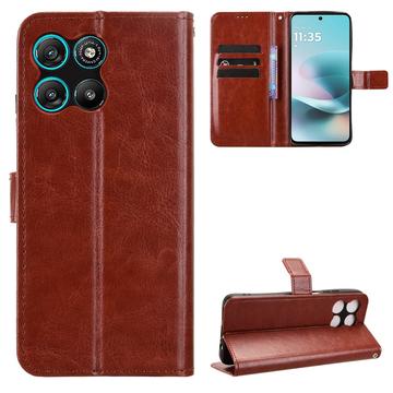 Motorola Moto G67 Power/G57 Power/G57 Pung Etui med Stativ - Brun