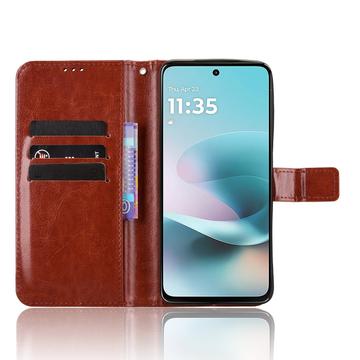 Motorola Moto G67 Power/G57 Power/G57 Pung Etui med Stativ - Brun