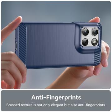 Motorola Moto G67 Power/G57 Power/G57 Børstet TPU Cover - Karbonfiber - blå