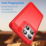 Motorola Moto G67 Power/G57 Power/G57 Børstet TPU Cover - Karbonfiber - rød