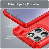 Motorola Moto G67 Power/G57 Power/G57 Børstet TPU Cover - Karbonfiber - rød