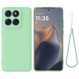 Motorola Moto G67 Power Flydende silikone cover med håndrem - grøn