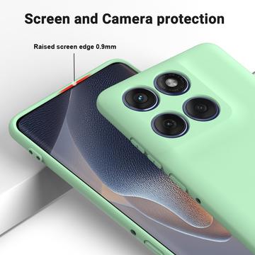 Motorola Moto G67 Power Flydende silikone cover med håndrem - grøn