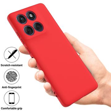 Motorola Moto G67 Power Flydende silikone cover med håndrem - rød