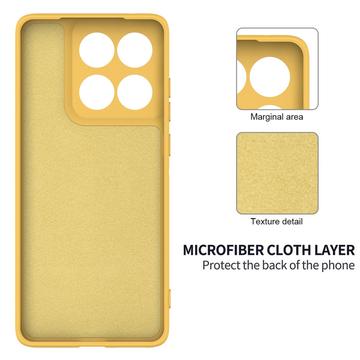 Motorola Moto G67 Power Flydende silikone cover med håndrem - gul