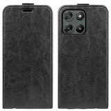 Motorola Moto G67 Power Vertikal Flip Etui med Kortholder - Sort