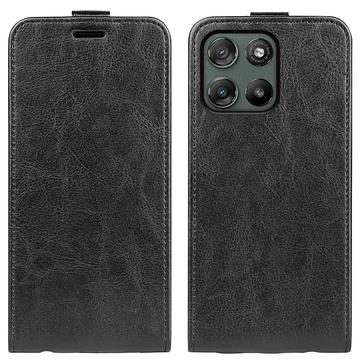 Motorola Moto G67 Power Vertikal Flip Etui med Kortholder - Sort