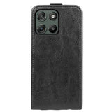 Motorola Moto G67 Power Vertikal Flip Etui med Kortholder - Sort