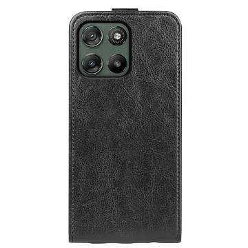 Motorola Moto G67 Power Vertikal Flip Etui med Kortholder - Sort