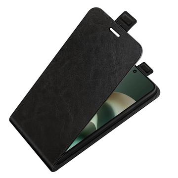 Motorola Moto G67 Power Vertikal Flip Etui med Kortholder - Sort