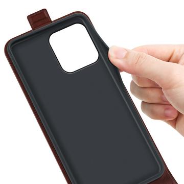 Motorola Moto G67 Power Vertikal Flip Etui med Kortholder - Brun