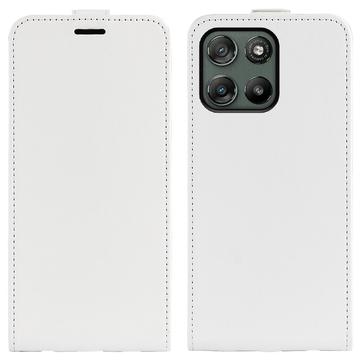 Motorola Moto G67 Power Vertikal Flip Etui med Kortholder - Hvid